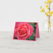 バラカードピンクの花カスタムのグリーティングカード カード (黄色い花)