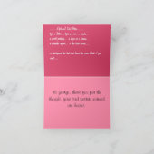 バラカードピンクの花カスタムのグリーティングカード カード (内部)