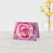 バラカードピンクの花パーソナライズされたグリーティングカード カード (黄色い花)