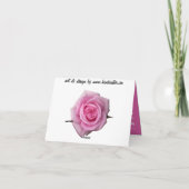 バラカードピンクの花パーソナライズされたグリーティングカード カード (裏面)