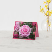 バラカードピンクフラワーカスタムグリーティングカード カード (黄色い花)