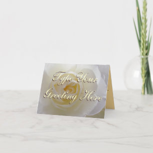 バラカードホワイトローズカスタムグリーティングカード サンキューカード