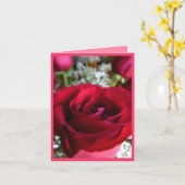 バラカード赤い花カスタムのグリーティングカード カード (黄色い花)