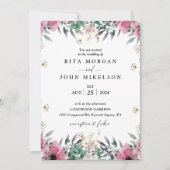 バラカーネーションミニマル結婚リストスクリプト 招待状 (正面)