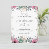 バラカーネーションミニマル結婚リストスクリプト 招待状 (スタンド正面)