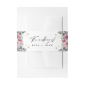 バラカーネーション黒結婚白 招待状ベリーバンド (正面例)