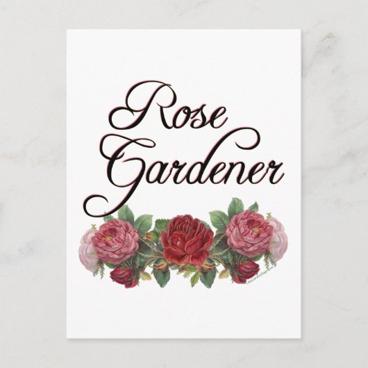 バラガーデナーことわざとバラ ポストカード (正面)