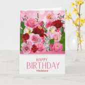 バラガーデンとタビーキャットネーム誕生日 カード (黄色い花)