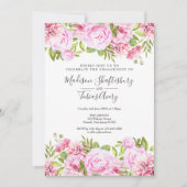 バラガーデンウォーターカラーフローラ婚約パーティ 招待状 (正面)