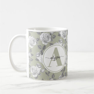 バラガーデンエレガントインSage Green Monogram Mag コーヒーマグカップ