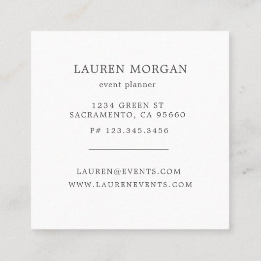 バラガーデンエレガントフローラスクエア名刺 スクエア名刺 (裏面)