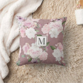 バラガーデンエレガントフローラモノグラム装飾用クッション クッション (ブランケット)