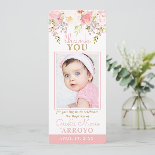 バラガーデンガールバプティスフォトブックマークサンキュー 招待状 (スタンド正面)
