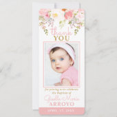 バラガーデンガールバプティスフォトブックマークサンキュー 招待状 (正面)
