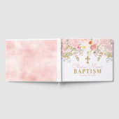 バラガーデンガールピンク&金ゴールドバプテスマ ゲストブック (全面)