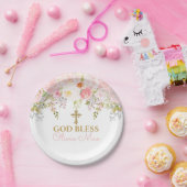 バラガーデンバプテスマパーソナライズされた紙プレート ペーパープレート (パーティー)