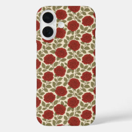 バラガーデンビクトリアンヴィンテージレッドローズフローラ iPhone 16ケース
