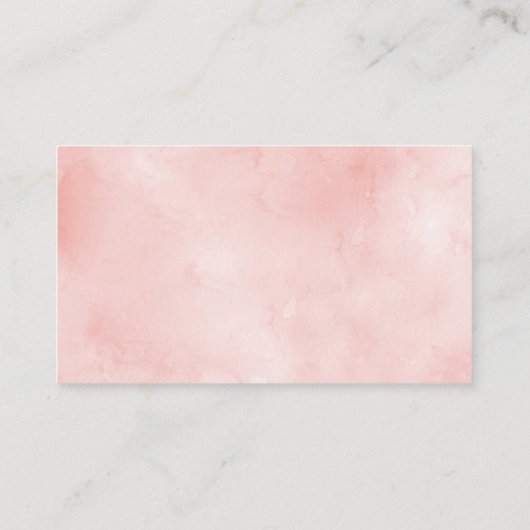 バラガーデンピンクウォーターカラーフローラフラット プレイスカード (裏面)