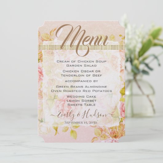 バラガーデンピンクローズ金ゴールド写真結婚のメニュー メニュー (スタンド正面)