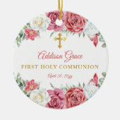 バラガーデンフローラガールフォトファースト聖餐式 セラミックオーナメント (正面)