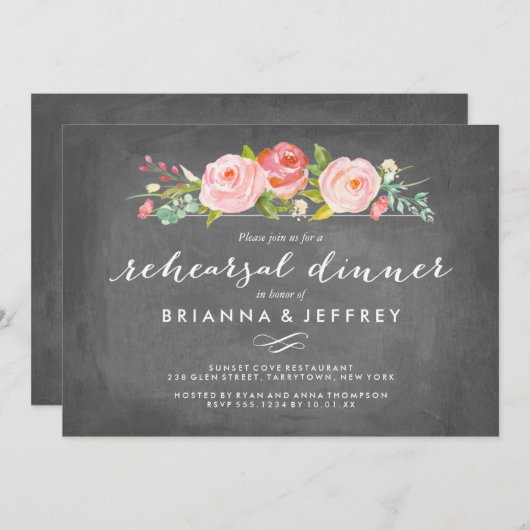 バラガーデンフローラシャルボードリハーサルディナー 招待状 (正面/裏面)