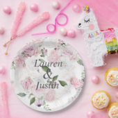 バラガーデンフローラモノグラム結婚ズ ペーパープレート (パーティー)