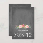 バラガーデンフローラ結婚の黒板エスコートカード 招待状 (正面/裏面)