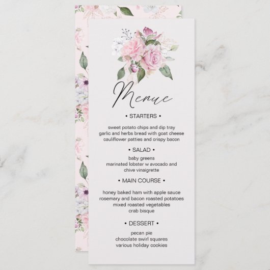 バラガーデンフローラ結婚ズディナーメヌエ招待状 招待状 (正面/裏面)