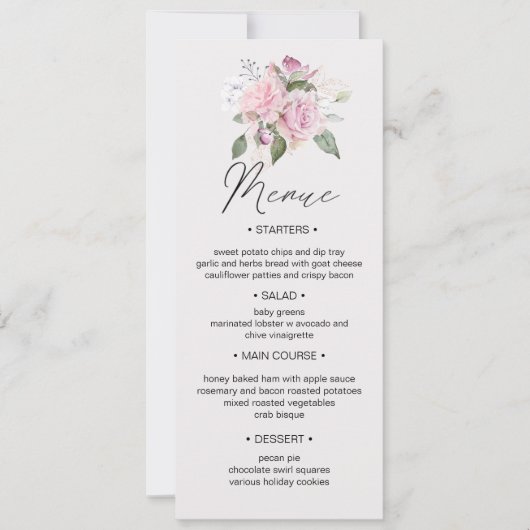 バラガーデンフローラ結婚ズディナーメヌエ招待状 招待状 (正面)