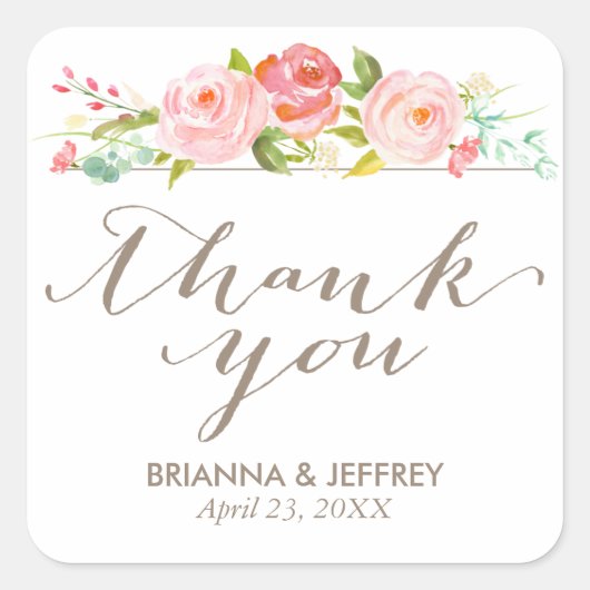 バラガーデンフローラ結婚式の引き出物ラベルズスクエア スクエアシール (正面)