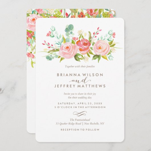 バラガーデンフローラ結婚式招待状 招待状 (正面/裏面)