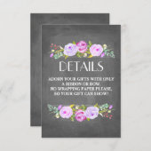 バラガーデンブライダルシャワーギフトラップ挿入カード 招待状 (正面/裏面)