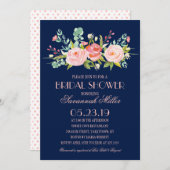 バラガーデンミッドナイトブルー|ブライダルシャワー 招待状 (正面/裏面)