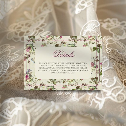 バラガーデンヴィンテージ結婚式 エンクロージャーカード