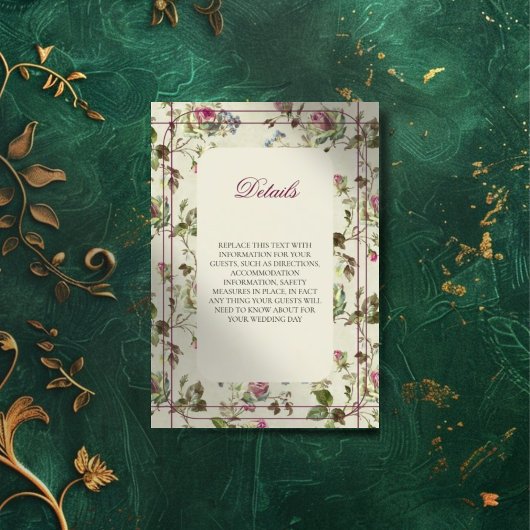 バラガーデンヴィンテージ結婚式 エンクロージャーカード