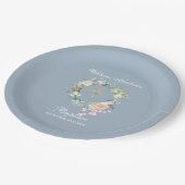 バラガーランドバプテスマ《キリスト教》洗礼式や命名式ダスティブルー ペーパープレート (アングル)