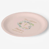 バラガーランドバプテスマ《キリスト教》洗礼式や命名式赤面ピンク ペーパープレート (アングル)