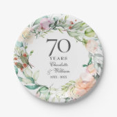 バラガーランドフローラ結婚70周年記念 ペーパープレート (正面)