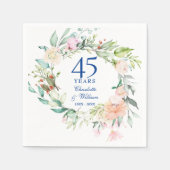 バラガーランドフローラ45結婚th 65th Anniversary スタンダードカクテルナプキン (正面)