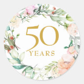 バラガーランド金ゴールド結婚50周年記念 ラウンドシール (正面)