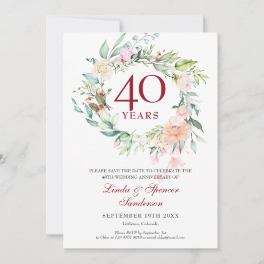 バラガーランド40thルビ結婚ーの記念日 セーブザデート (正面)