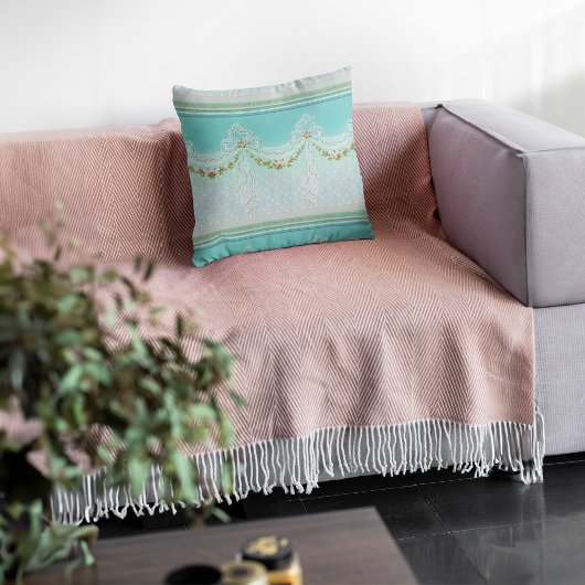 バラガーランレースのようズスワッグボーノットホームデコール クッション