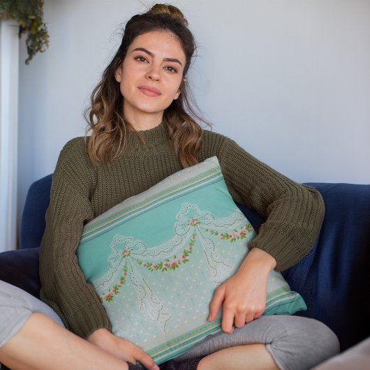 バラガーランレースのようズスワッグボーノットホームデコール クッション