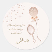 バラガーリー金ゴールドきらめくディーンバルーン鏡 ラウンドシール (正面)