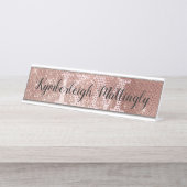 バラガーリー金ゴールドグラムダイヤモンドスパークルモノグラム名 デスクネームプレート (正面)