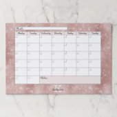 バラガーリー金ゴールドグラムモノグラムネームデスクカレンダー ペーパーパッド (正面)