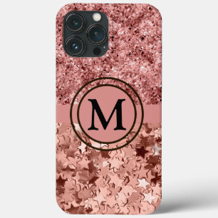 バラガーリー金ゴールドグリッタースターズモノグラム iPhone 13 PRO MAXケース