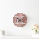 バラガーリー金ゴールドグリッタースパークルグラムモノグラム名 ラウンド壁時計 (ホーム)