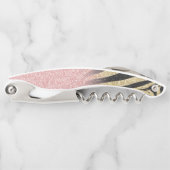 バラガーリー金ゴールドグリッタースパークルブラックゼブラプリント ソムリエナイフ (正面)