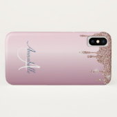 バラガーリー金ゴールドグリッタードリップスメタリックピンク名 Case-Mate iPhoneケース (裏面(横))